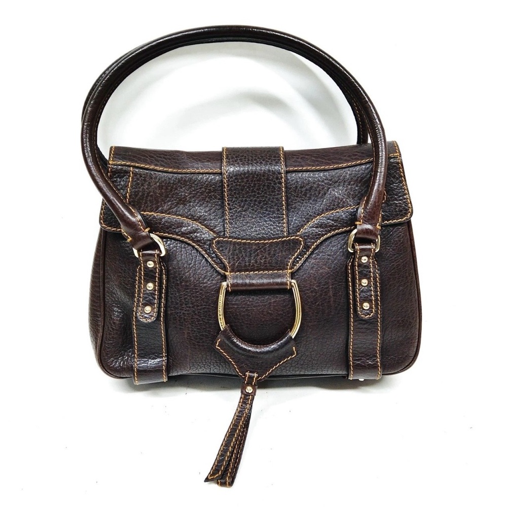 Vintage Dolce&Gabbana Brown Top Handle Bag Gold Hardware Tassel